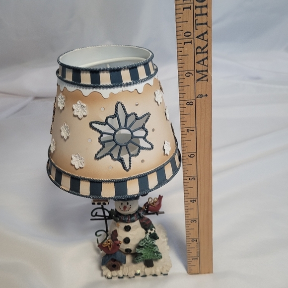 Home Interiors Snowman Metal Tea Light Lamp Holiday Winter Decor - Picture 9 of 12